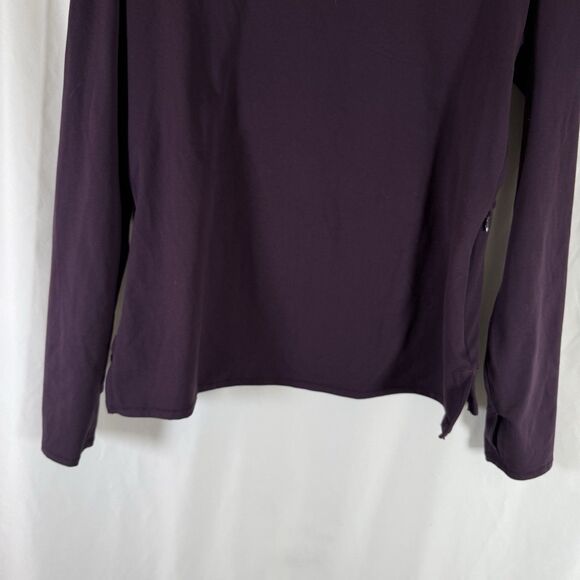 Yogalicious Lux Sweatshirt Women's Large Purple Hooded Cowl Neck Thumb Holes - Picture 10 of 10